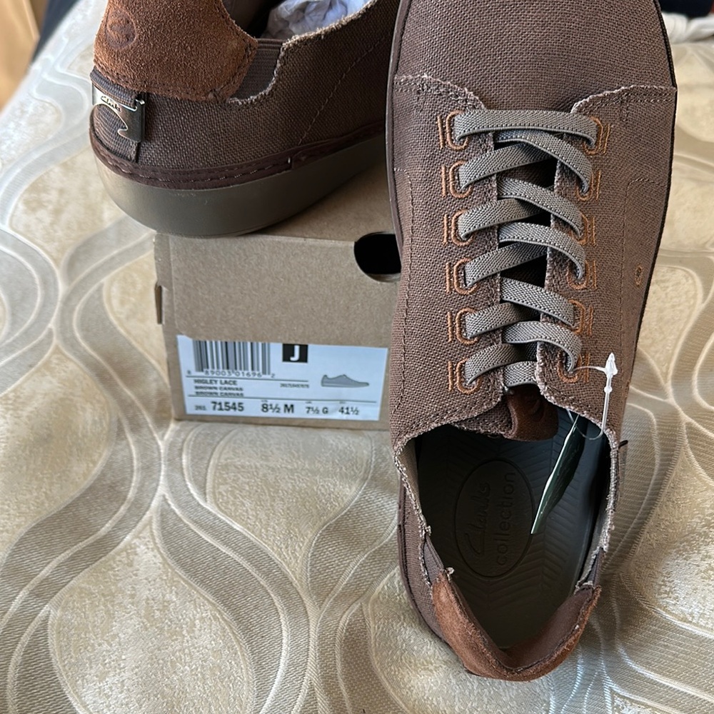 Clarks Brown Suede Sneakers with Lace-Up Design